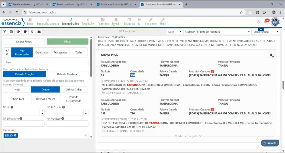 Monitoramento de Oportunidades: Atribuição de SKU