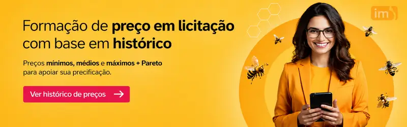 Formação de preço em licitação com base em histórico — mínimos, médios, máximos e Pareto